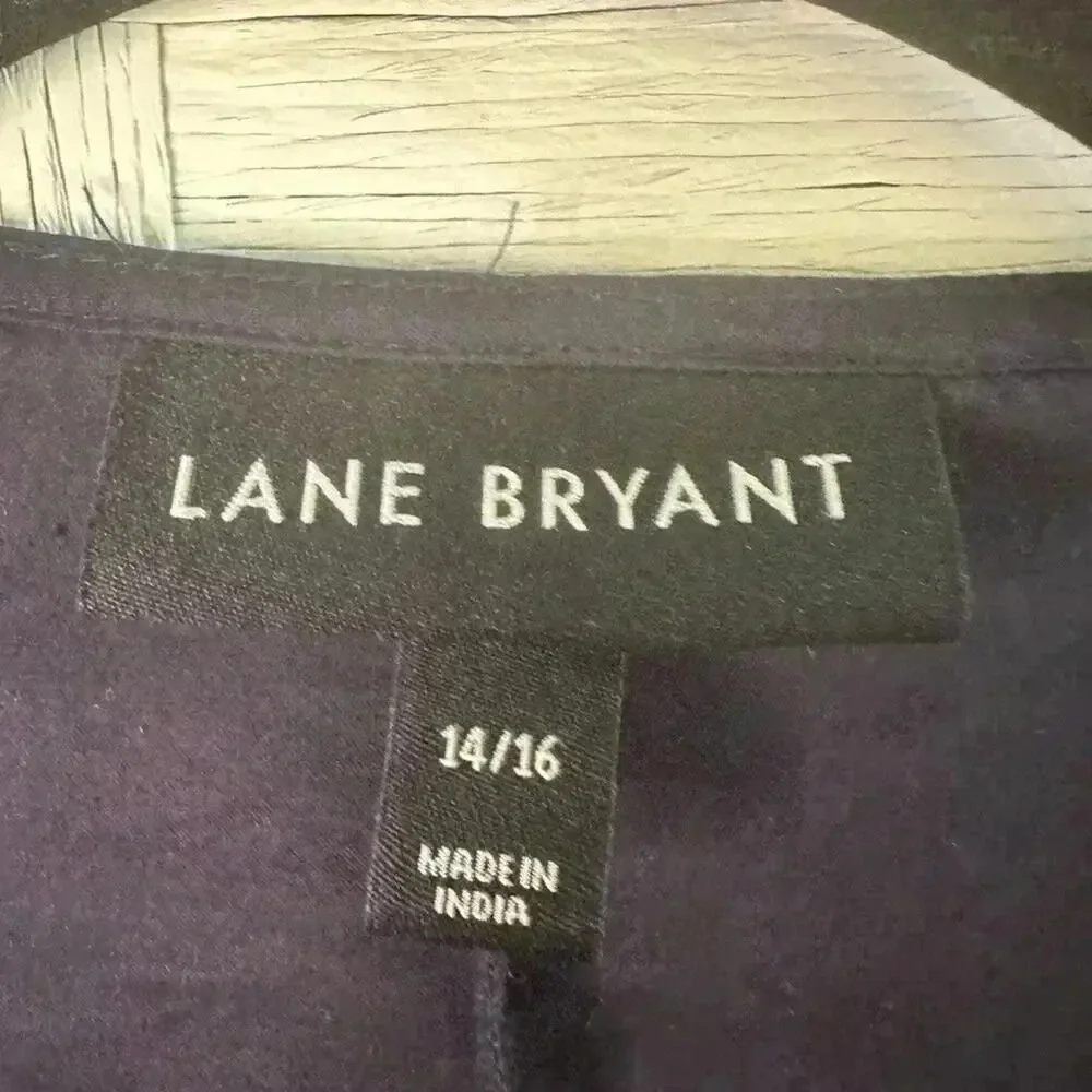 Lane Bryant Womens Cardigan Tie embroidered trim Cotton cover up Plus Size - Picture 3 of 8